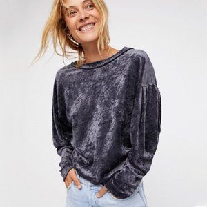 Free People Milan Crushed Velvet Sweater XS